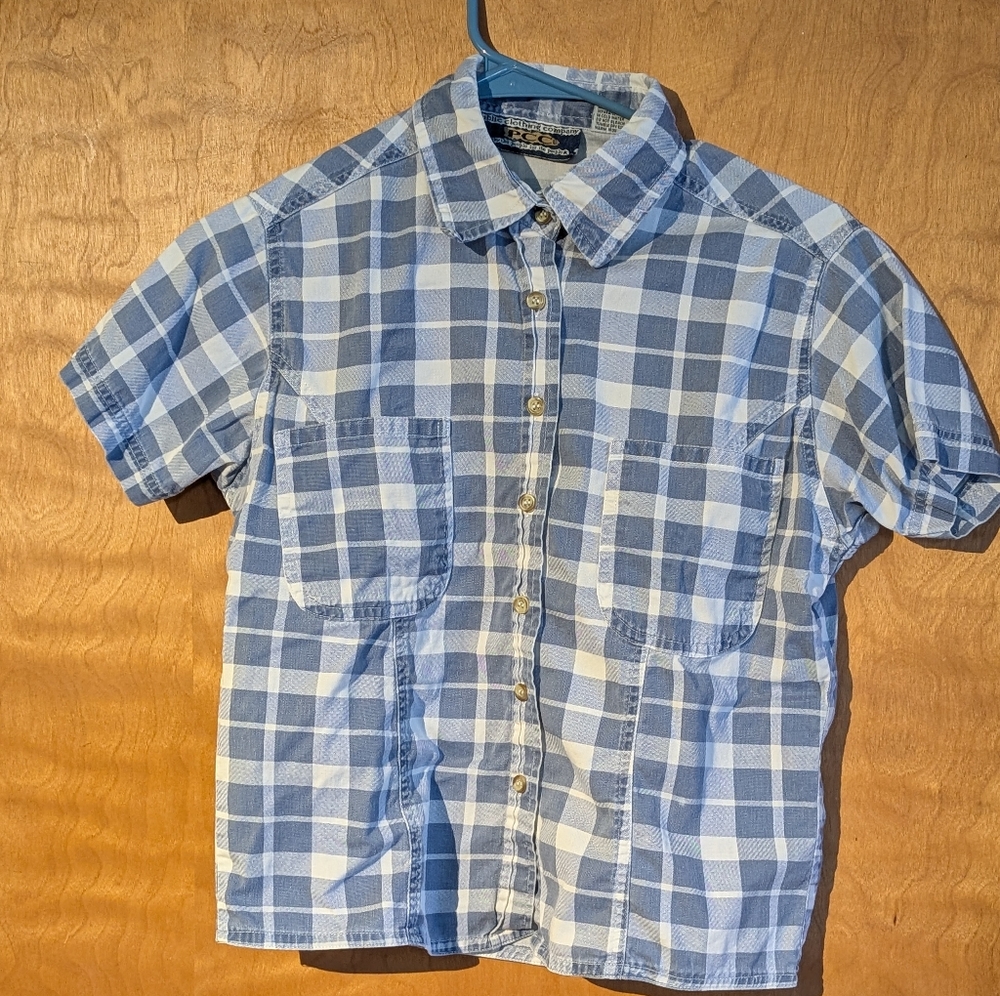 Blue gingham button up PCC